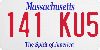 MA license plate 141KU5