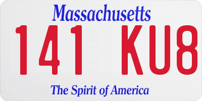 MA license plate 141KU8