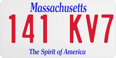 MA license plate 141KV7