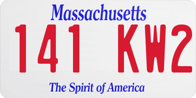 MA license plate 141KW2