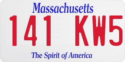 MA license plate 141KW5