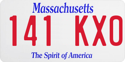 MA license plate 141KX0