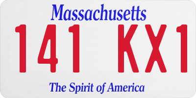 MA license plate 141KX1