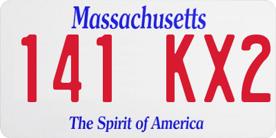 MA license plate 141KX2
