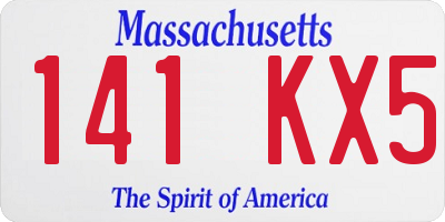 MA license plate 141KX5
