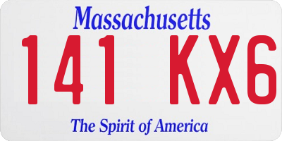 MA license plate 141KX6