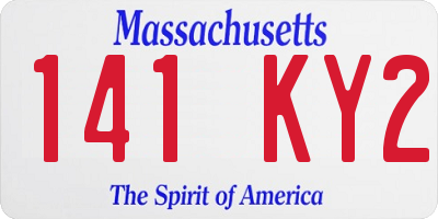 MA license plate 141KY2