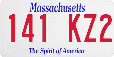 MA license plate 141KZ2