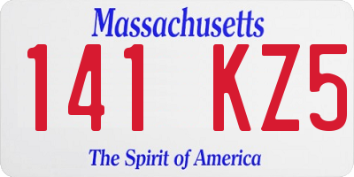 MA license plate 141KZ5