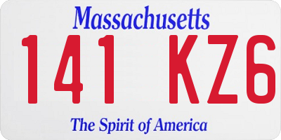 MA license plate 141KZ6