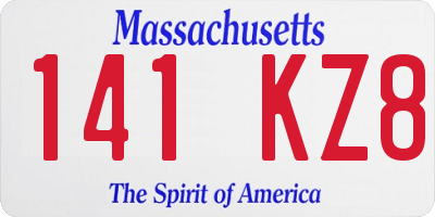MA license plate 141KZ8