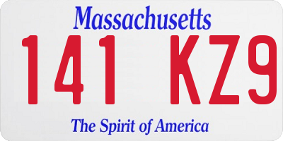 MA license plate 141KZ9