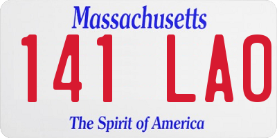 MA license plate 141LA0