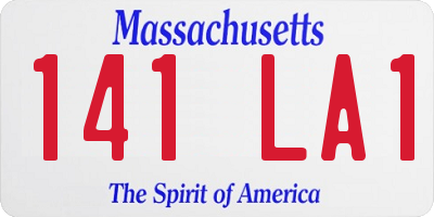 MA license plate 141LA1