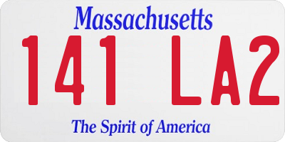 MA license plate 141LA2
