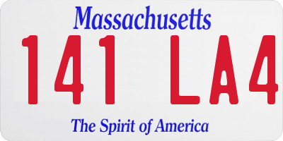 MA license plate 141LA4