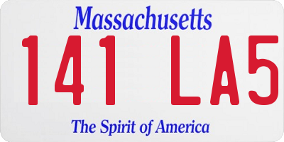 MA license plate 141LA5