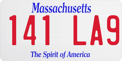 MA license plate 141LA9