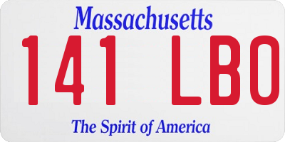 MA license plate 141LB0