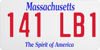 MA license plate 141LB1