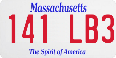 MA license plate 141LB3