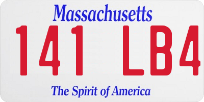MA license plate 141LB4