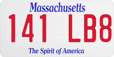 MA license plate 141LB8