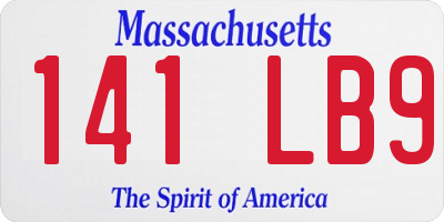 MA license plate 141LB9