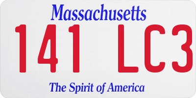 MA license plate 141LC3