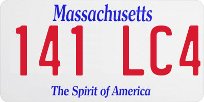 MA license plate 141LC4
