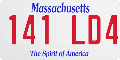 MA license plate 141LD4