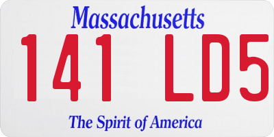 MA license plate 141LD5