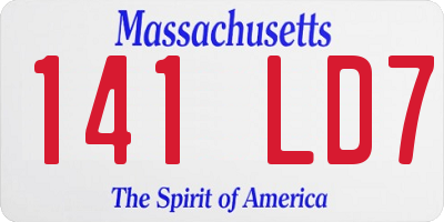 MA license plate 141LD7