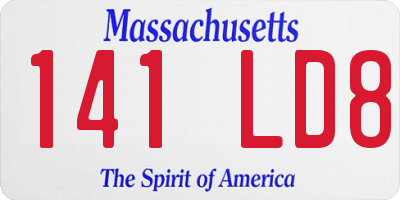 MA license plate 141LD8