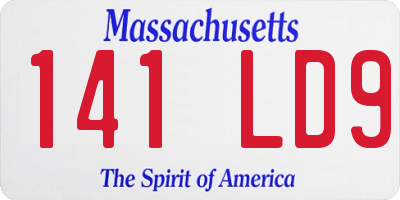 MA license plate 141LD9