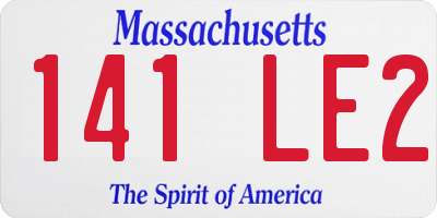 MA license plate 141LE2