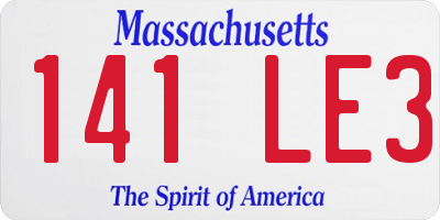 MA license plate 141LE3