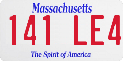 MA license plate 141LE4
