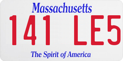 MA license plate 141LE5