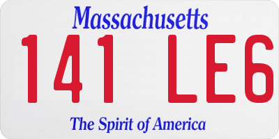MA license plate 141LE6