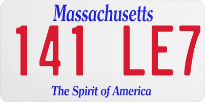 MA license plate 141LE7