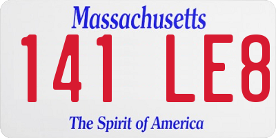 MA license plate 141LE8