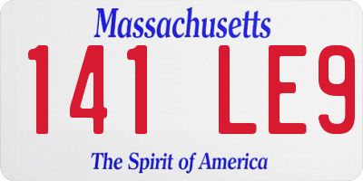 MA license plate 141LE9