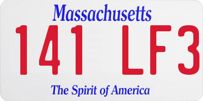 MA license plate 141LF3