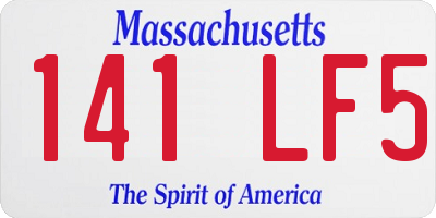 MA license plate 141LF5