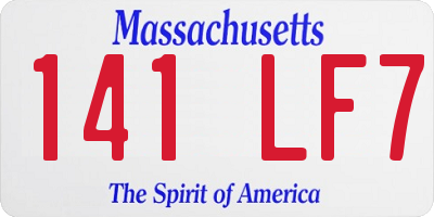 MA license plate 141LF7