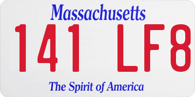 MA license plate 141LF8