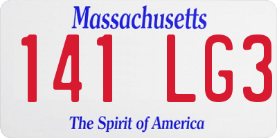 MA license plate 141LG3