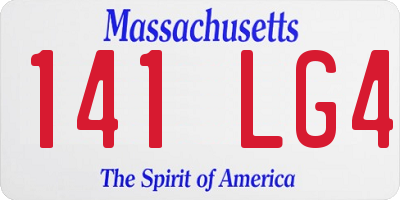 MA license plate 141LG4