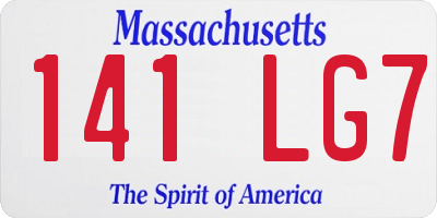 MA license plate 141LG7
